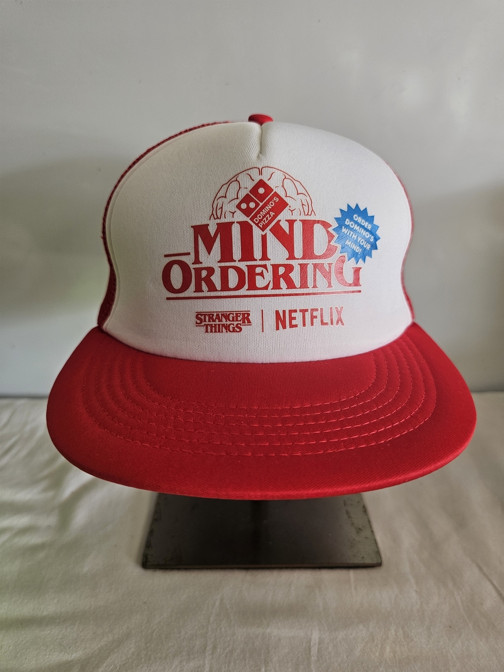 Netflix x Stranger Things "Mind Ordering" Red & White Trucker Hat